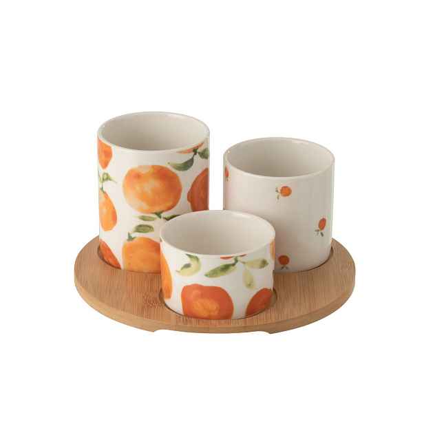 Malá sada na předkrmy s motivem pomerančů Casa Naranja - Ø 8*9 cm J-Line by Jolipa