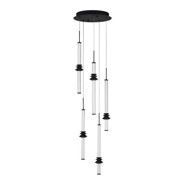 Matně černé keramické LED stmívatelné závěsné svítidlo se stínidlem z akrylového skla ø 35 cm Stalactite – Nova Luce