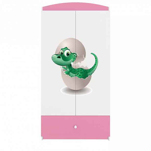 Skříň Babydreams růžová - Dinosaurus