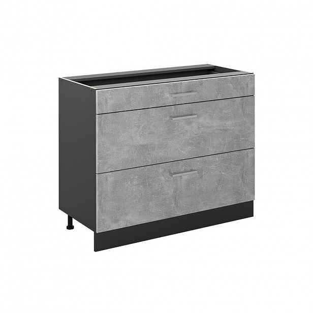Vicco SPODNÍ SKŘÍŇKA KUCHYŇSKÉ LINKY R-Line, Beton/Antracit, 100 cm bez pracovní desky