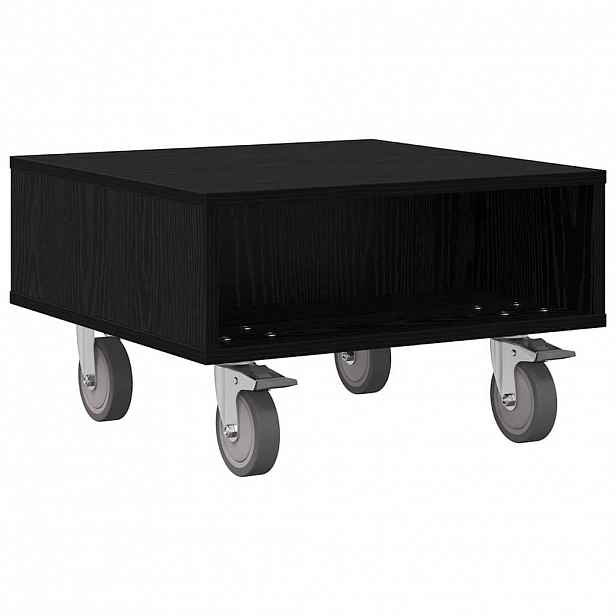vidaXL Stolek s koly Černý dub 50,5 x 50 x 30 cm Kompozitní dřevo