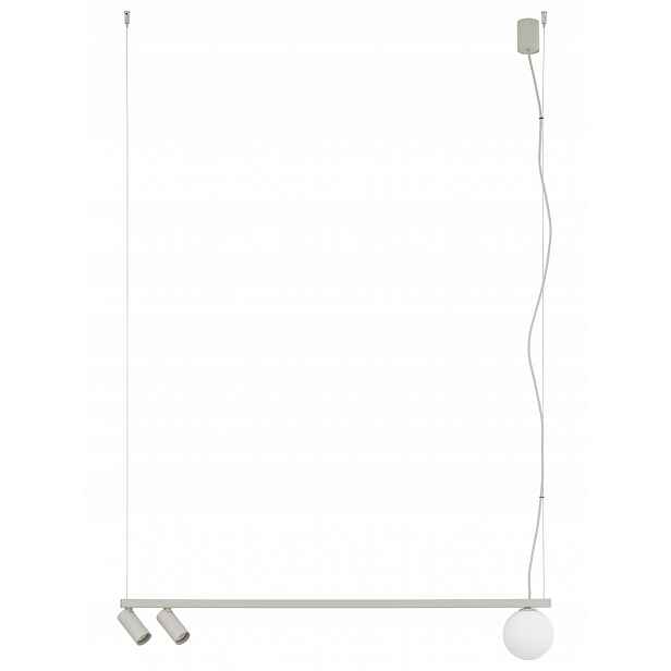 Závěsná lampa Fourty šedá 2xGU10 1xG9 Elegantní Osvětlení Bílé Klosz