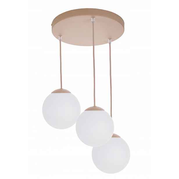 Závěsná Lampa Závěsný Stropní Lustr Skleněné Stínidlo Led Koule E27 Kašmír béžová