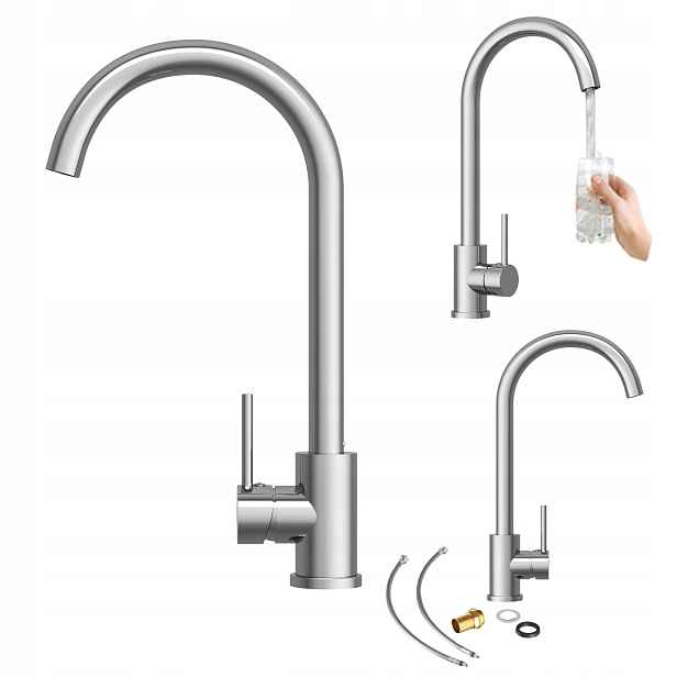 Kuchyňská baterie Delta chrom klasická stojící vysoká baterie do dřezu