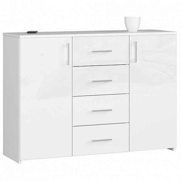 RAUMHIRSCH FURNITURE KOMODA bílá, bílá lesklá 80/110/35