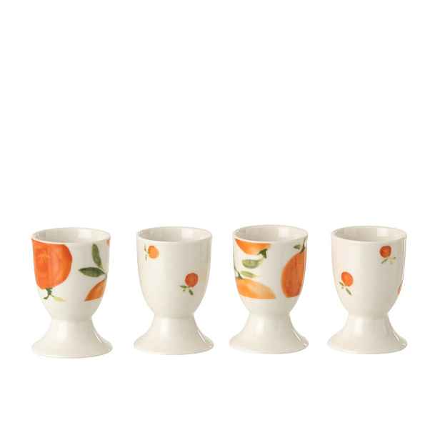 Sada 4 keramických kalíšků na vajíčka Casa Naranja - Ø 5*7 cm J-Line by Jolipa