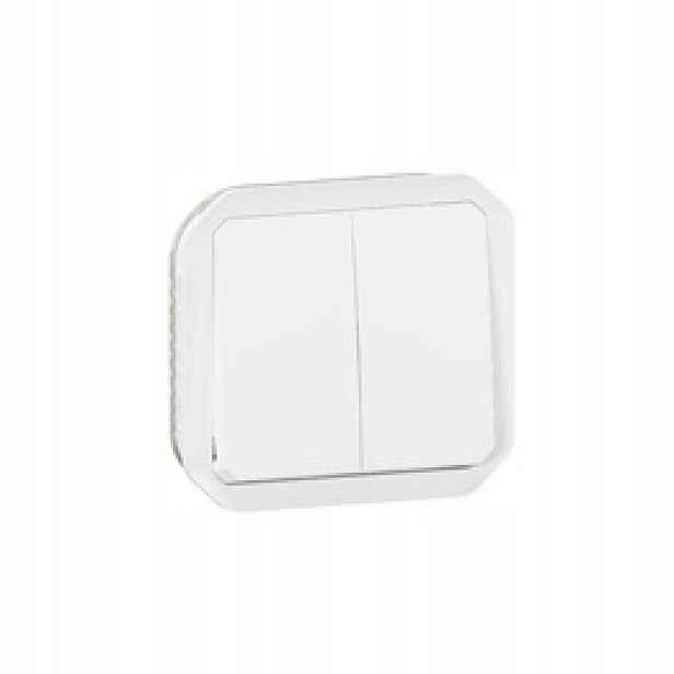 Nové Plexo Dvojitý podsvícený spínač s mechanismem Bílý Legrand 069625L
