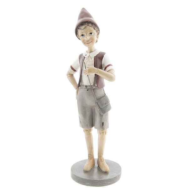 Dekorace stojící Pinocchio s kabelou - 11*9*30 cm Clayre & Eef