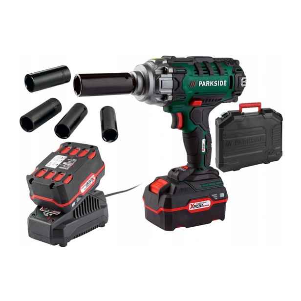 Klíč na kola Parkside Passk 20V 400 Nm Akumulátor 20V 4 Ah nabíječka