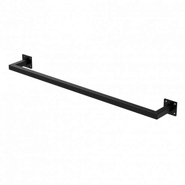 ML-DESIGN VĚŠÁK na oblečení, obdélníkový, hloubka 12 cm x šířka 90 cm, černý, z oceli, ve tvaru písmene U