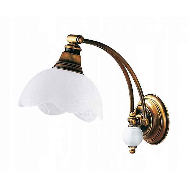 Nástěnné svítidlo Jupiter Patina Bílé skleněné stínítko 1xE27 Nástěnná lampa Pokoj Dům