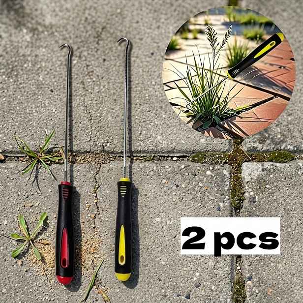 TEMU Sada 2 ks 9,45palcový prodloužený ruční plevelný hák, zahradní mezery vytrhávač, hák na vytažení kolíků, vhodný pro čištění trhlin na