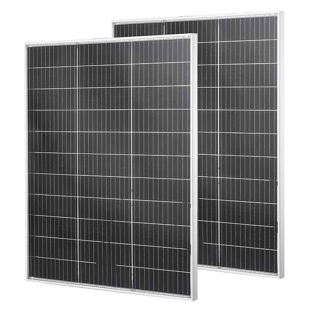 TEMU VEVOR 2ks 100W bifaciaálních solárních panelů, 23% vysoce účinný N-typ monokrystalický PV modul s MC4 výstupem a hliníkovým rámem, solární panel
