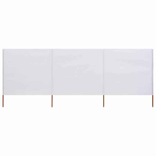 vidaXL 3dílná zástěna proti větru látková 400 x 160 cm pískově bílá