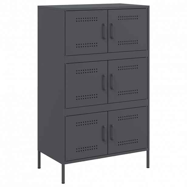 vidaXL Skříň highboard antracitová 68 x 39 x 113 cm ocel