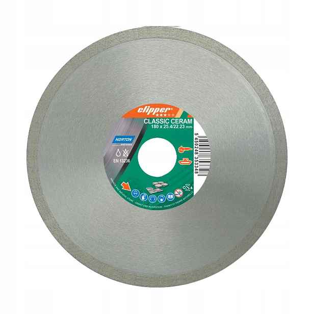 Norton Clipper Classic Ceramic Diamantový kotouč 180 x 25,4/22,23 x 7/1,7