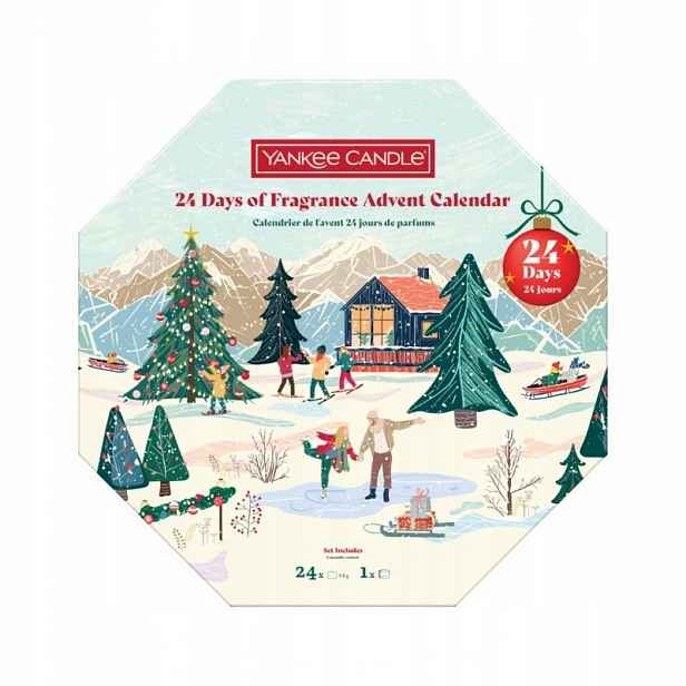 Adventní kalendář Apres Ski Yankee Candle věnec 24x čajová svíčka svícen