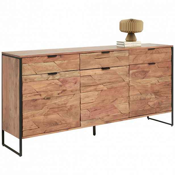 Ambia Garden ŠIROKÁ KOMODA, akácie, černá, barvy akácie, 175/86/40 cm