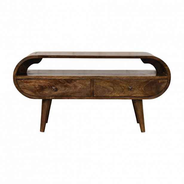 Artisan Furniture NOČNÍ STOLEK s 1 zásuvkou, 1 otevřenou policí, hnědý