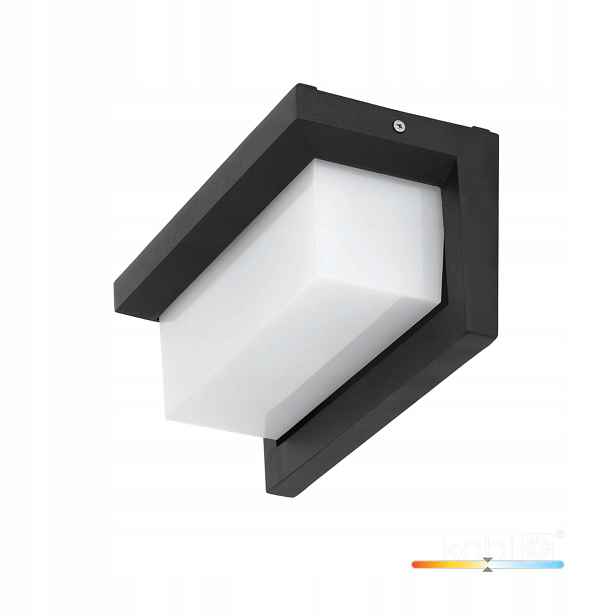 Venkovní nástěnné Led svítidlo 12W 4000K černé s pohybovým senzorem Lentero Kobi