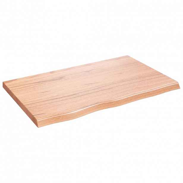 vidaXL Stolní deska světle hnědá 80x50x(2-4)cm ošetřený masivní dub