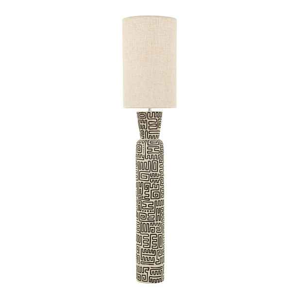 Černá/krémová stojací lampa s textilním stínidlem (výška 145 cm) Nairobi – Mauro Ferretti