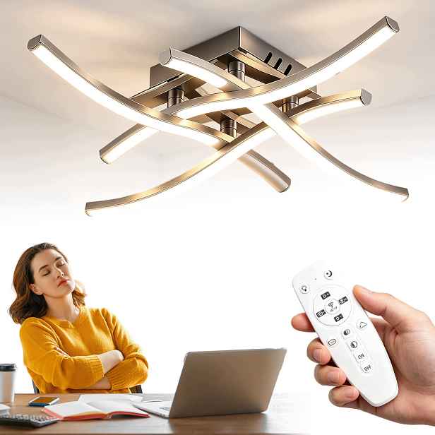 Stropní Svítidlo Stropní Svítidlo Led 48W 2000LM Nástěnný Bílá Voděodolná Dálkový Ovladač