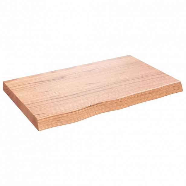 vidaXL Stolní deska světle hnědá 80x50x(2-6)cm ošetřený masivní dub