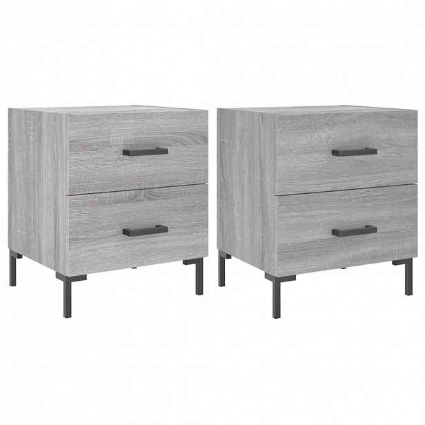 vidaXL Noční stolky 2 ks šedé sonoma 40x35x47,5 cm kompozitní dřevo