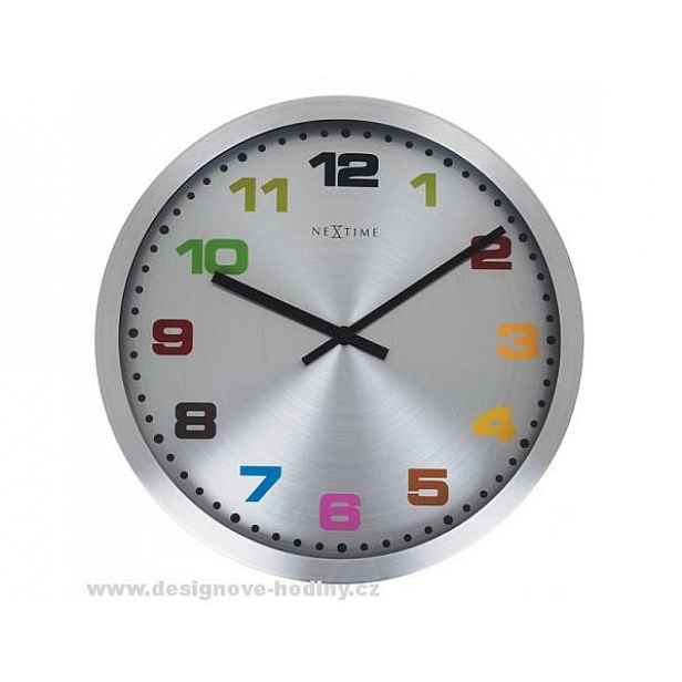 Designové nástěnné hodiny 2907kl Nextime Mercure color 45cm