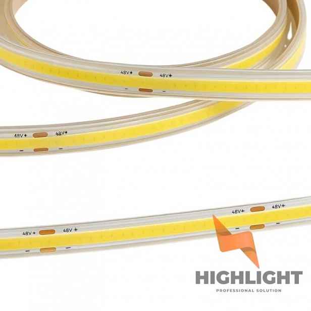 Led pásek 48V IP65 voděodolný Cob 8W CRI90 4000K Bílý Neutrální 10 m