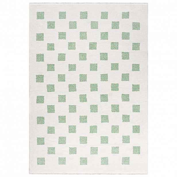 Mazovia KOBEREC bílý Ecru zelený geometrický - 80 x 150 cm