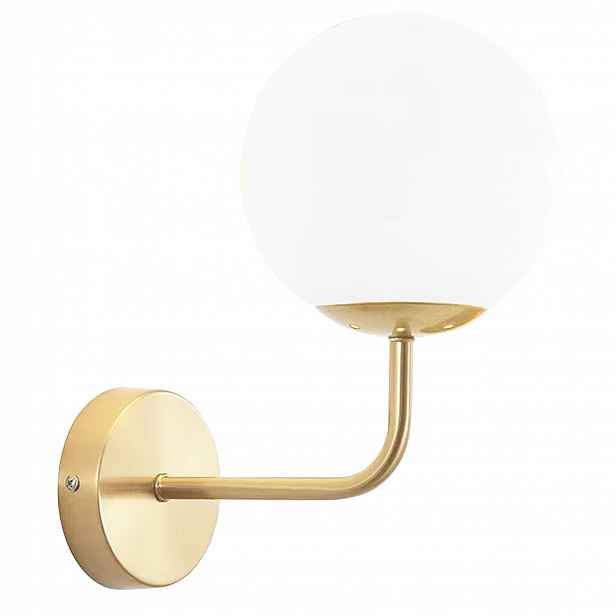 Nástěnná lampa Zlatá Bílá Glamour E27 Nástěnná lampa Zlatá G096 Mléčné stínítko