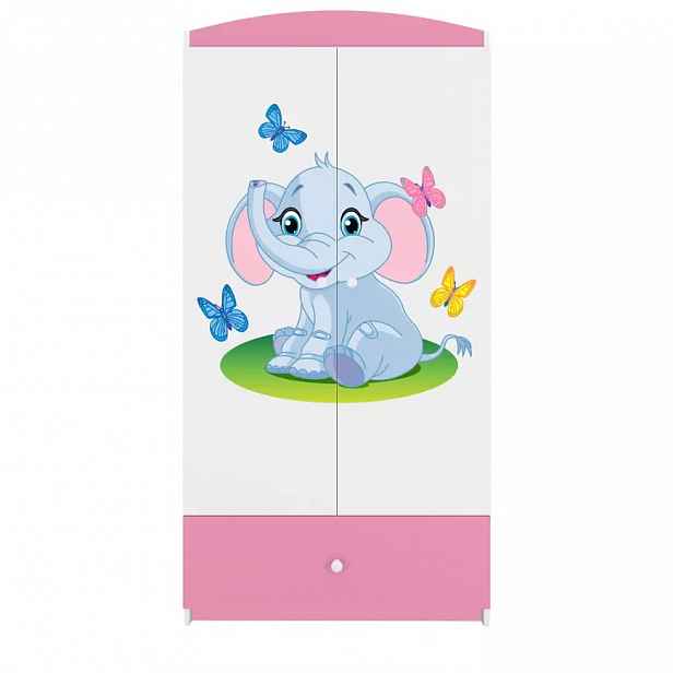 Skříň Babydreams růžová - Slon