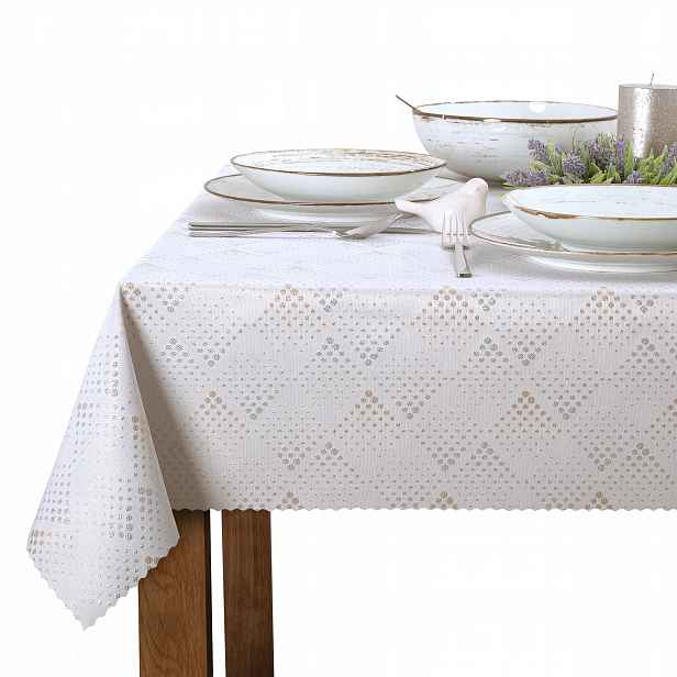 Ubrus odolný proti skvrnám 33209 Zlatý Stříbrný 140 x 300 cm