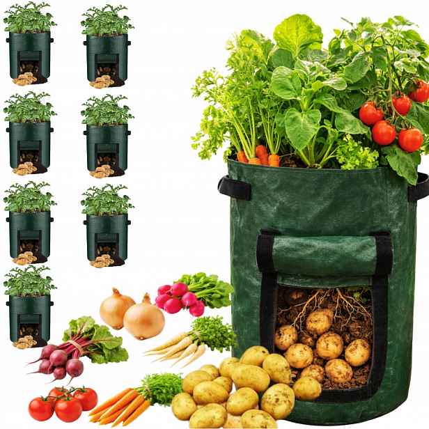 8 x Sáček Na Pěstování Zeleniny Květů Brambor Květináč 35x30