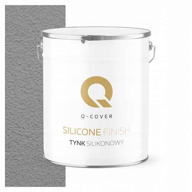 Silikonová Fasádní Omítka Šedá Platinová F264 7 Kg Granulace 1.5 mm