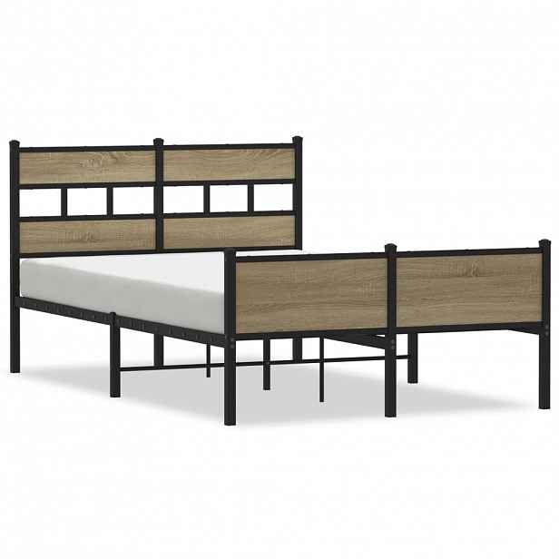 vidaXL Rám postele bez matrace dub sonoma 120x190 cm kompozitní dřevo