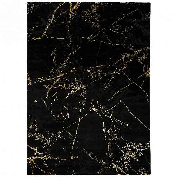 Černý koberec Universal Gold Marble, 60 x 120 cm