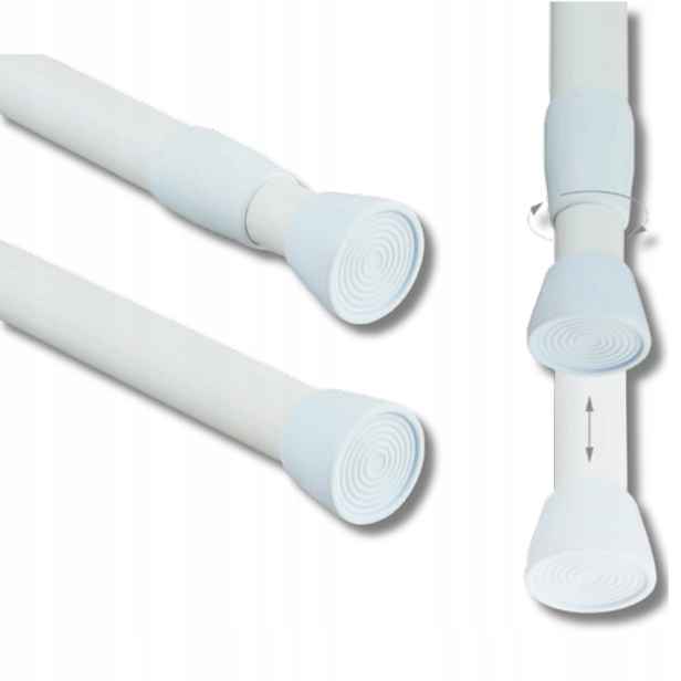 Rozpěrná tyč bílá 110-200 cm ocel bez vrtání do šatny