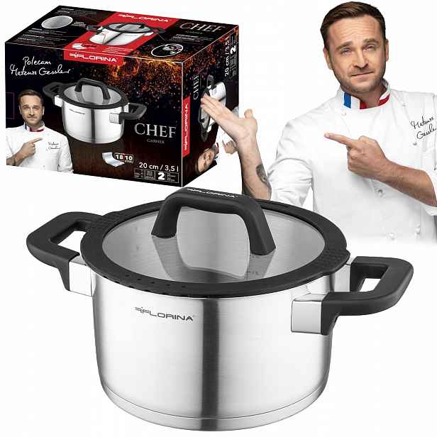 Hrnec Tradiční Nerezová Ocel Silikon Chef 20 CM 3,5 L Od Firmy Mateusz Gessler