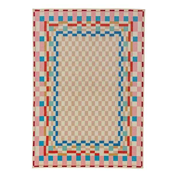 Koberec s příměsí vlny 180x230 cm Checkered Border – Flair Rugs