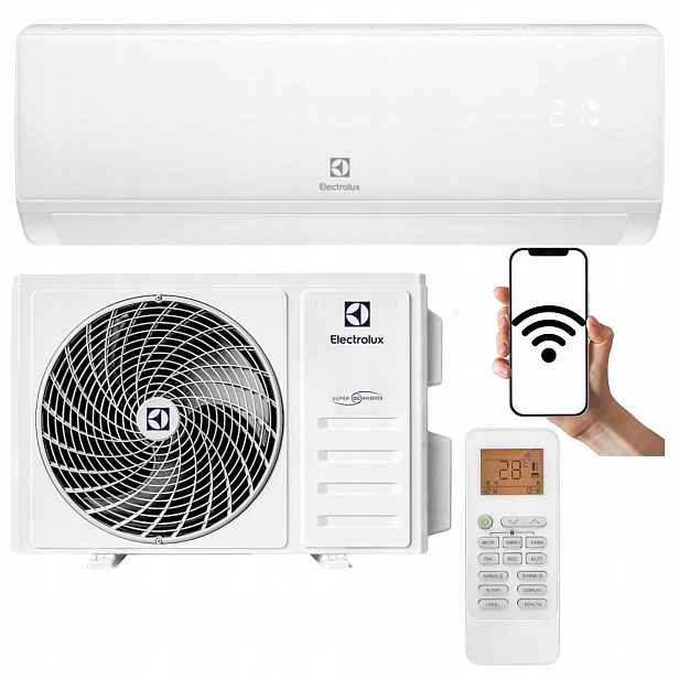 Nástěnný klimatizátor Electrolux Hel 3,5 kW 40 m2 Wifi pro Domácí Kancelář Výkonný
