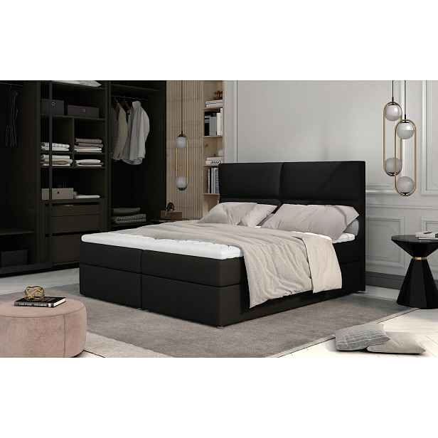 Kontinentální postel s úložným prostorem 180x200 ARLUNE - černá 2