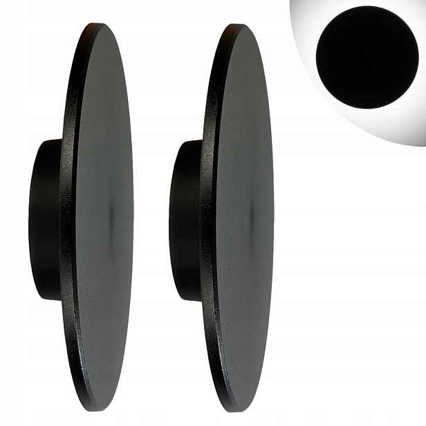 Sada 2 x Milagro Disk Nástěnné venkovní svítidlo černé Led 18W Ø25cm IP65 nastavitelný.