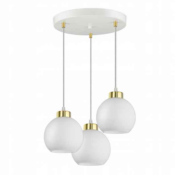 Závěsné stropní svítidlo lustr bílé skleněné koule White Glass EZ3 Led E27
