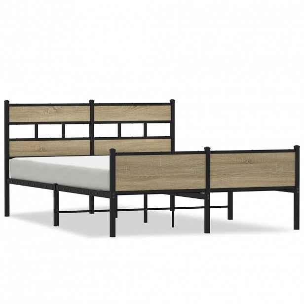 vidaXL Rám postele bez matrace dub sonoma 140x190 cm kompozitní dřevo