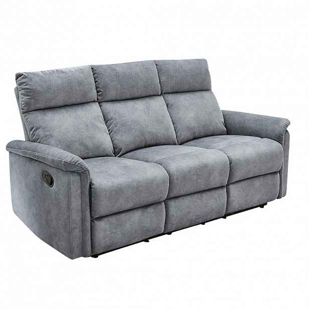 luma-home TŘÍMÍSTNÁ RELAXAČNÍ POHOVKA s pružinovým jádrem, 180 × 90 × 100 cm (Š×H×V), velur v barvě Vintage šedá / 15128