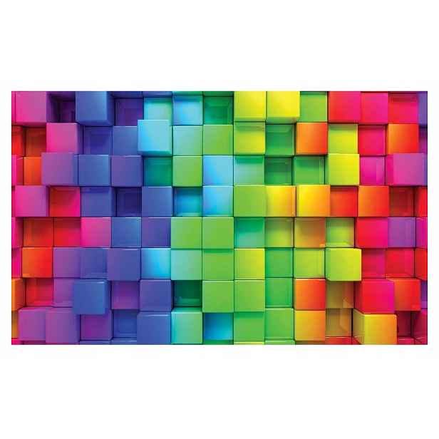 Tapeta Do Pokoje Pro Mládež Kostky Duha Barevná Imitace 312x219