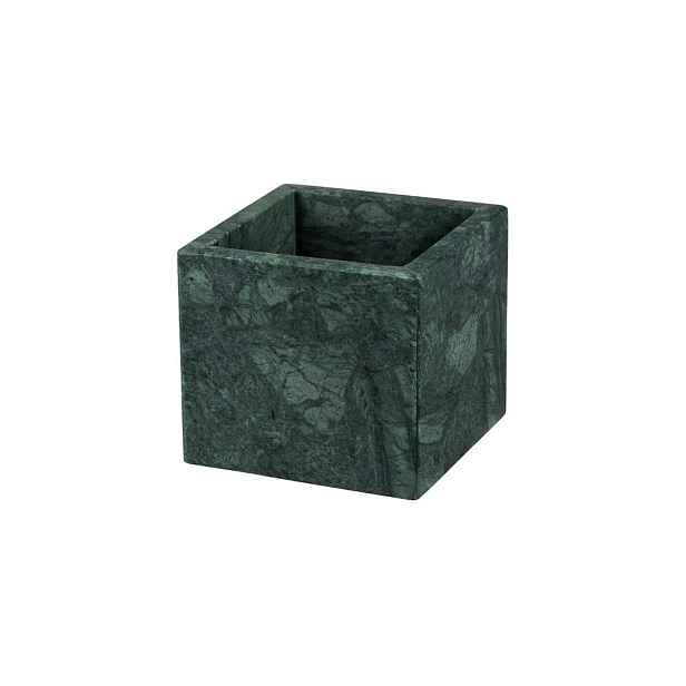 Tmavě zelený mramorový koupelnový organizér na vatové tampony Marble – Mette Ditmer Denmark